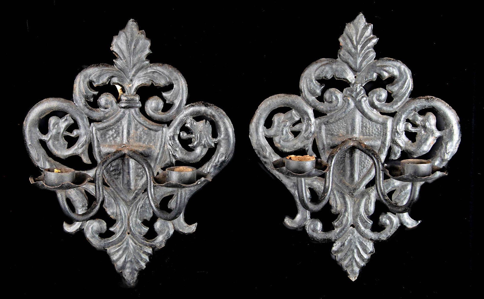 17th C. Spanish / French Iron Wall Sconces (pr) (1 of 4)