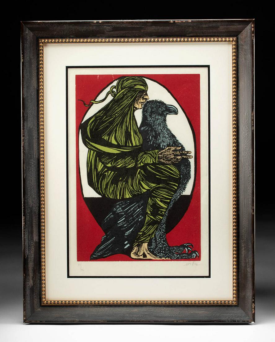 Leonard Baskin Woodcut - "Egg Mother" (1991) (1 of 4)