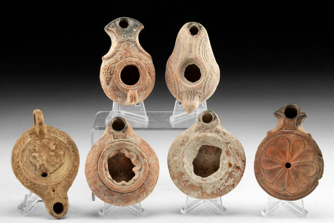 1st C. Roman Holyland Pottery Oil Lamps (6) (1 of 3)