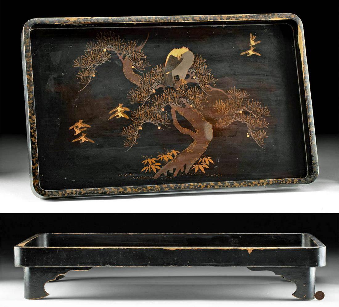 Japanese Meiji / Showa Gilt Lacquered Wood Tray (1 of 5)