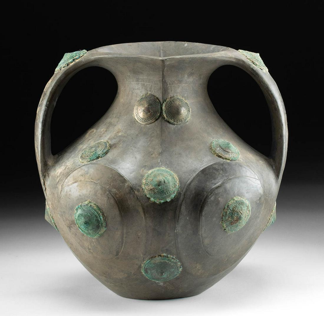 Chinese Han Lifan Pottery Amphora w/ Bronze, TL Tested (1 of 4)
