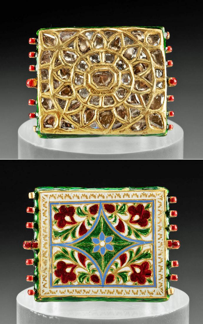 19th C. Indian Mughal Gold & Diamond Armband Pendant (1 of 5)