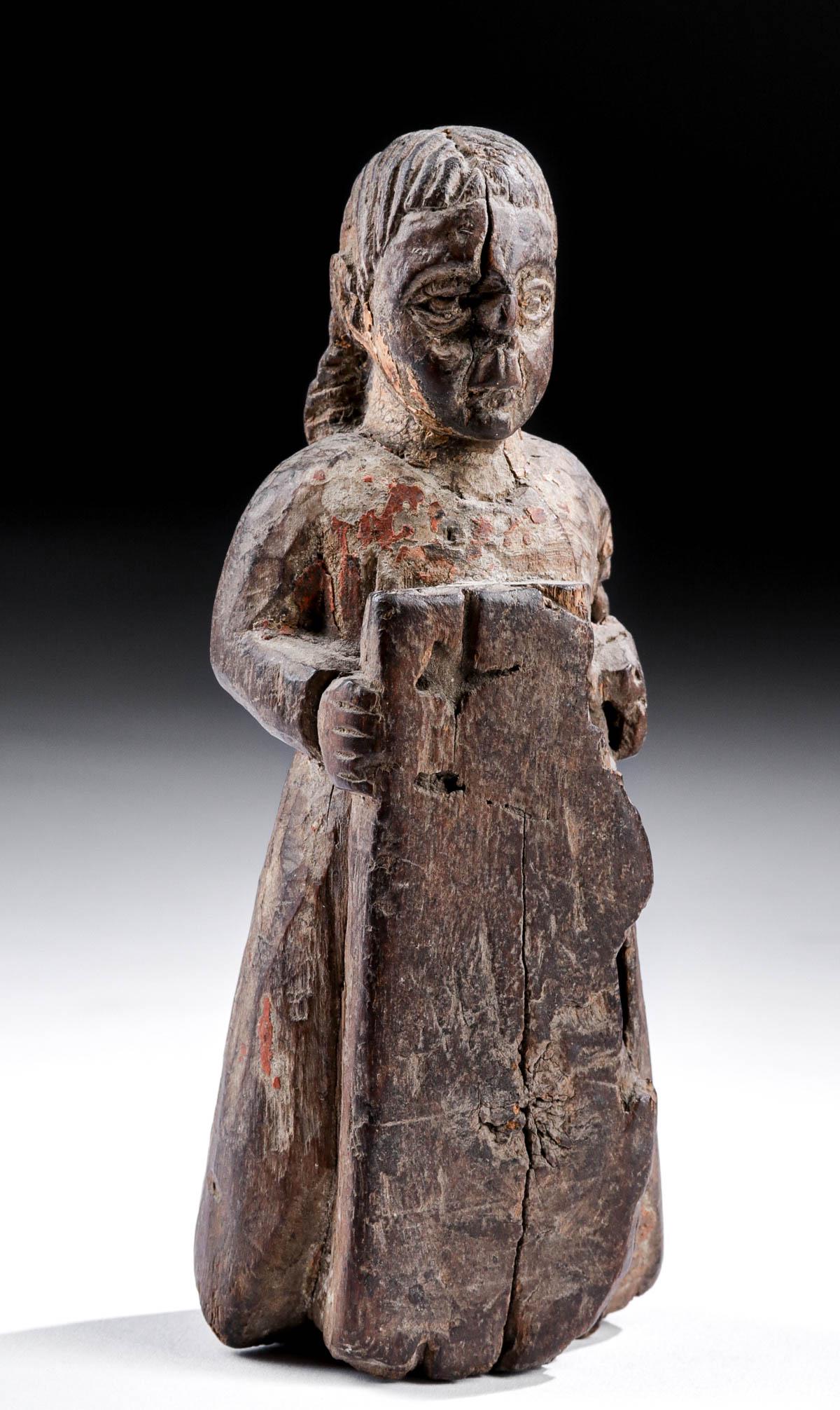 20th C. Philippine Wood Female Santo Figure (1 of 3)