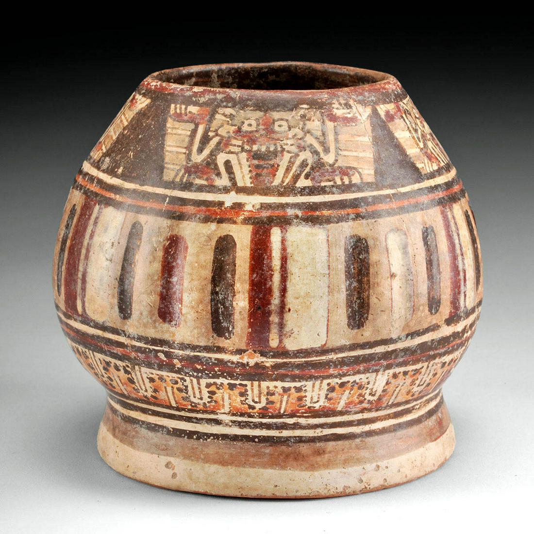 Nicoya Polychrome Pottery Jar w/ Zoomorphs (1 of 4)