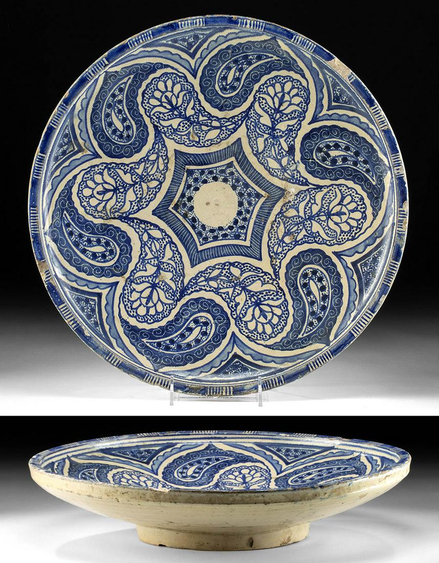 19th C. Moroccan Bichrome Dish, ex Museum (1 of 5)