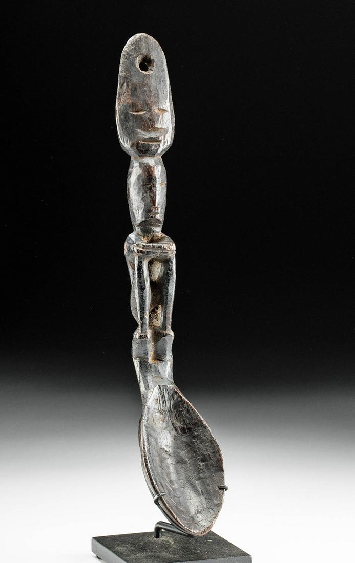 19th C. Philippine Ifugao Wood Spoon Figural Handle (1 of 4)