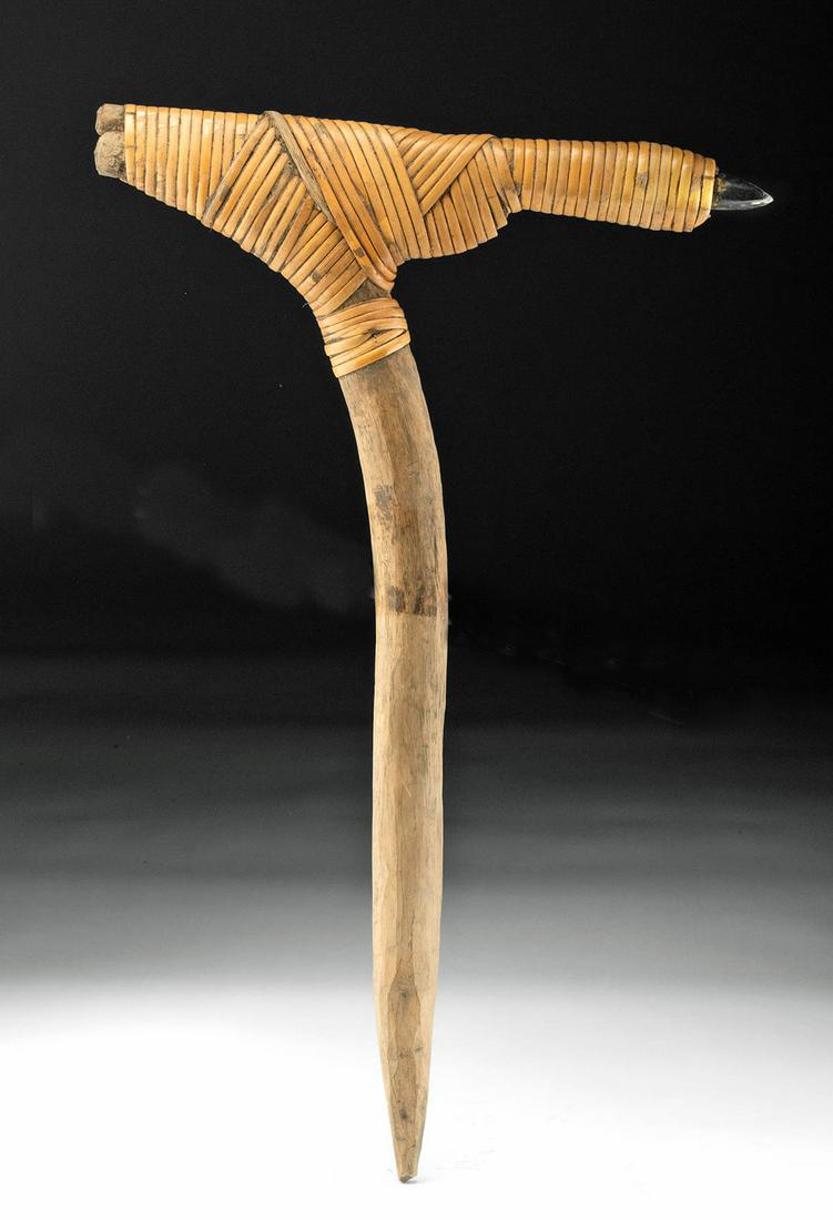 Mid-20th C. Papua New Guinea Stone & Wood Adze (1 of 4)