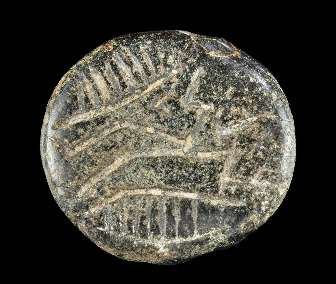 Persian Elamite Black Steatite Stamp Seal Bead (1 of 3)