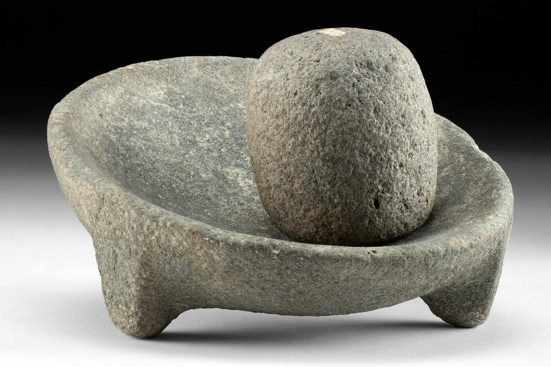 Ancient Holyland Iron Age II Stone Mortar and Pestle (1 of 5)