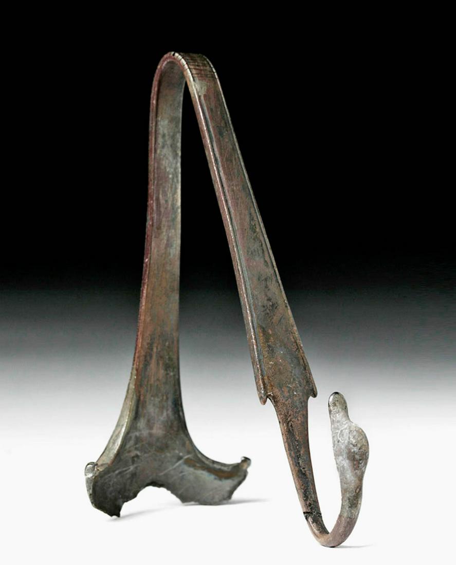 Hellenistic Greek Silver Handle w/ Swan Terminal (1 of 8)