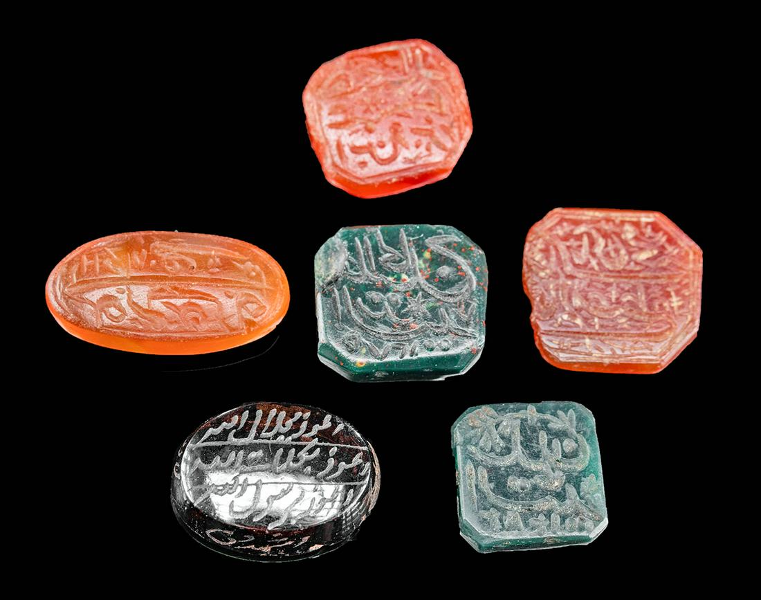 18th C. Islamic Stone Intaglios w/ Incised Script (1 of 3)