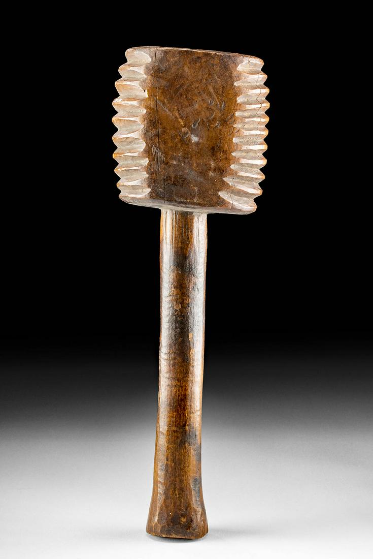 Early 20th C. Hawaiian Wood Tool (for Pounding Meat) (1 of 5)