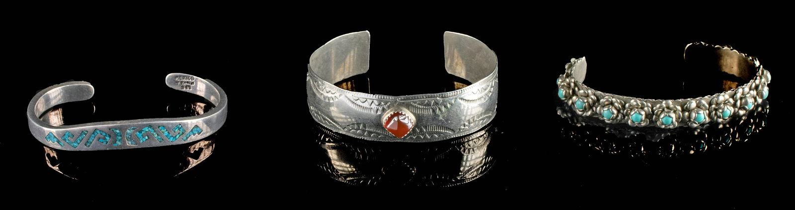20th C. Mexican Silver / Nickel Silver Bracelets (1 of 6)