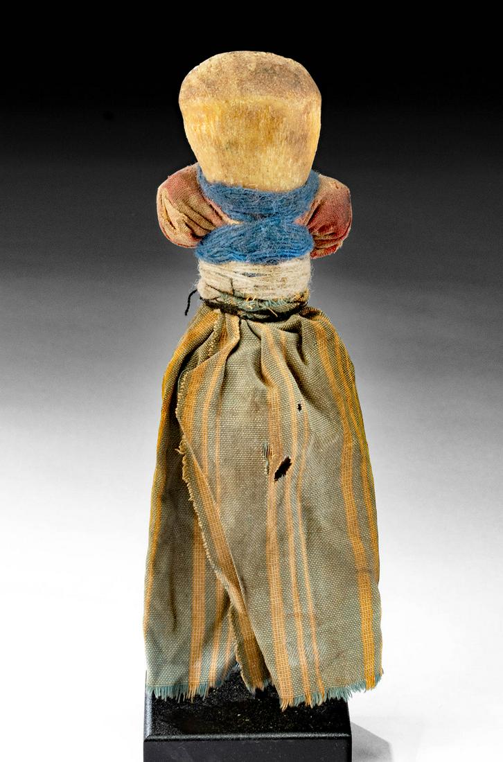 20th C. Argentinian Pilagas Bone Doll Textile Garb: **Originally Listed At $900** Native American, South America, northeastern Argentina and southern Paraguay, Pilagas peoples, ca. early to mid-20th century CE. An intriguing children's doll formed from
