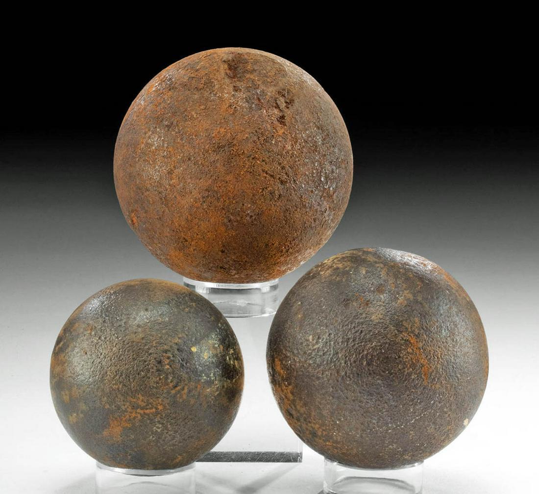 19th C. US Civil War Era Iron Grapeshots (3) (1 of 2)