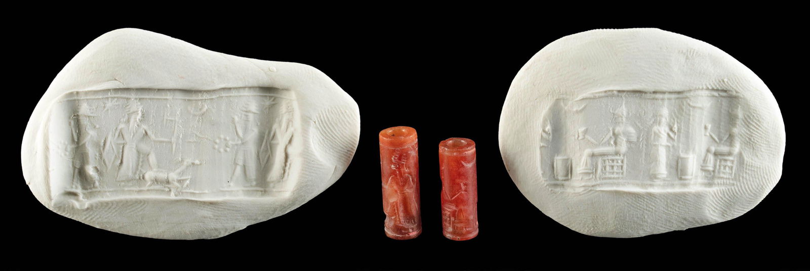 Mesopotamian Carnelian Stamp Roller Beads, ex-Arte (1 of 4)