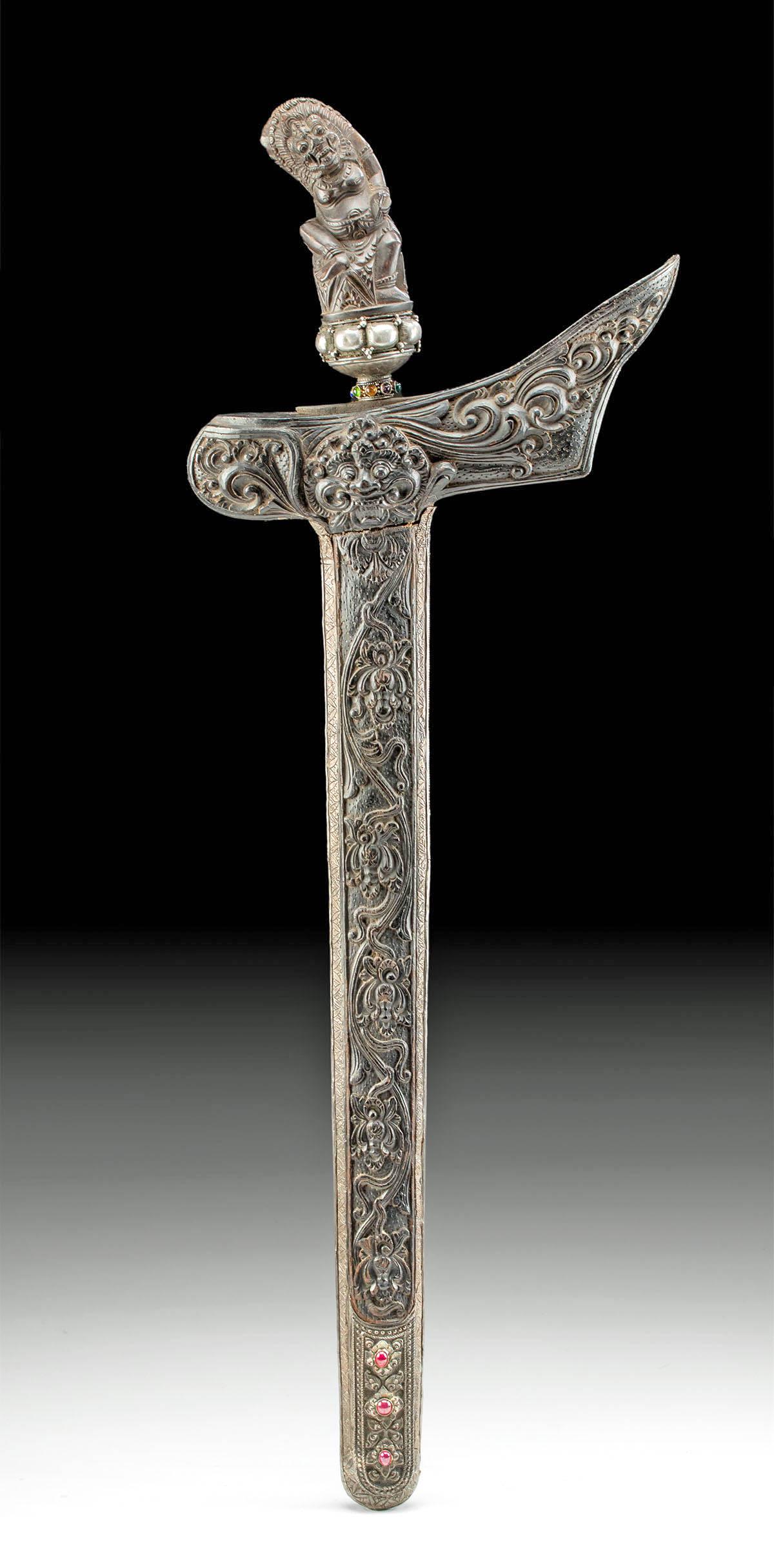 Exceptional 19th C. Indonesian Kris w/ Silver & Rubies (1 of 4)