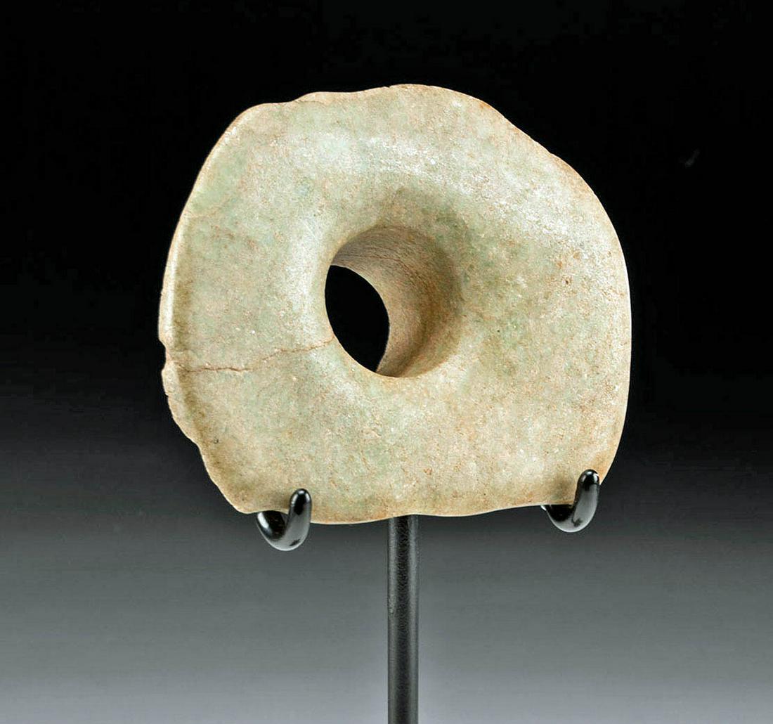 Pre-Columbian Maya Jade Earspool, ex-Schmitt (1 of 4)