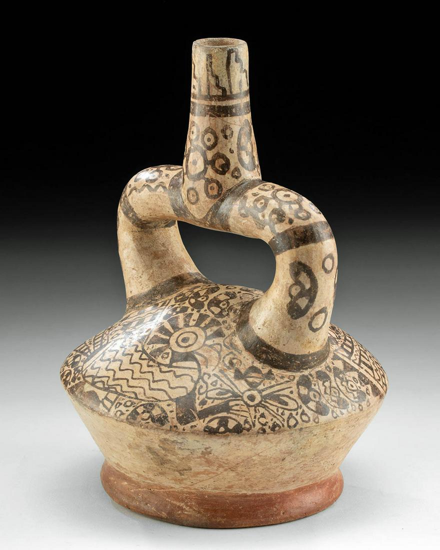 Moche V Fineline Stirrup Vessel w/ Bird Men (1 of 5)