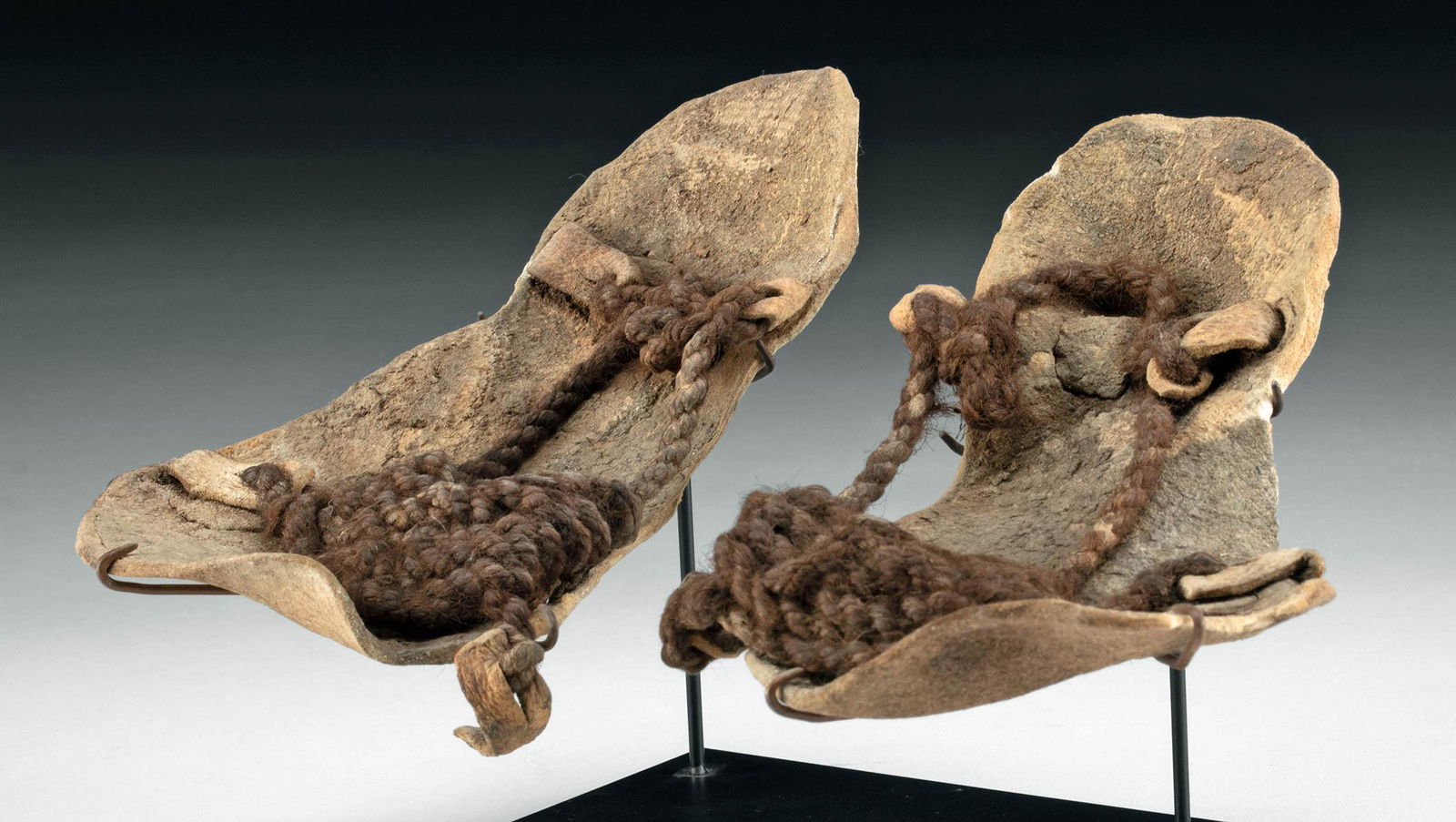 Rare Inca Leather & Wool Cord Sandals Matching Pair (1 of 4)