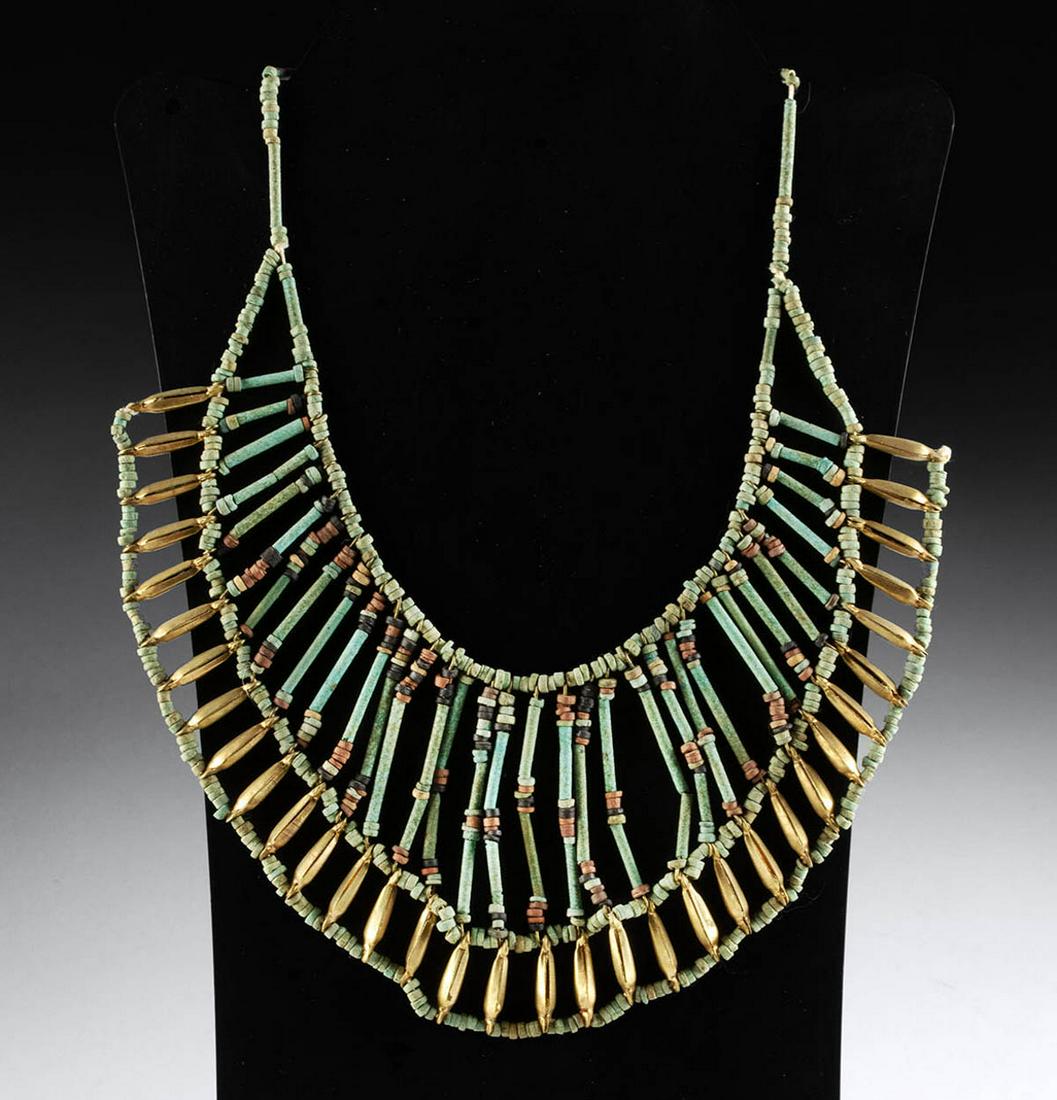 Egyptian Faience Bead Openwork Collar Necklace (1 of 3)