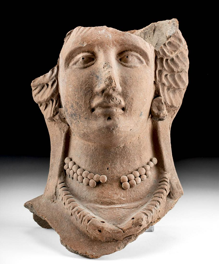 Beautiful Greek Hellenistic Terracotta Bust of Female (1 of 6)