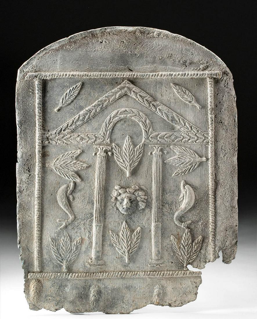 Roman Holyland Lead Sarcophagus Panel - Gorgoneion (1 of 5)