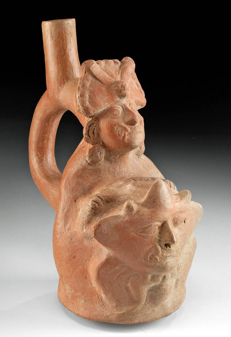 Fantastical Moche Pottery Ai Apaec & Crab Demon Vessel (1 of 5)