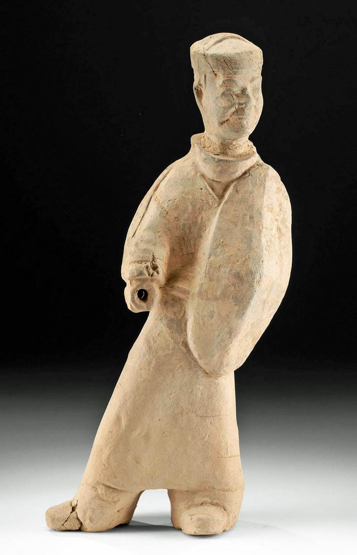 Chinese Han Dynasty Pottery Attendant / Soldier 20"H (1 of 4)