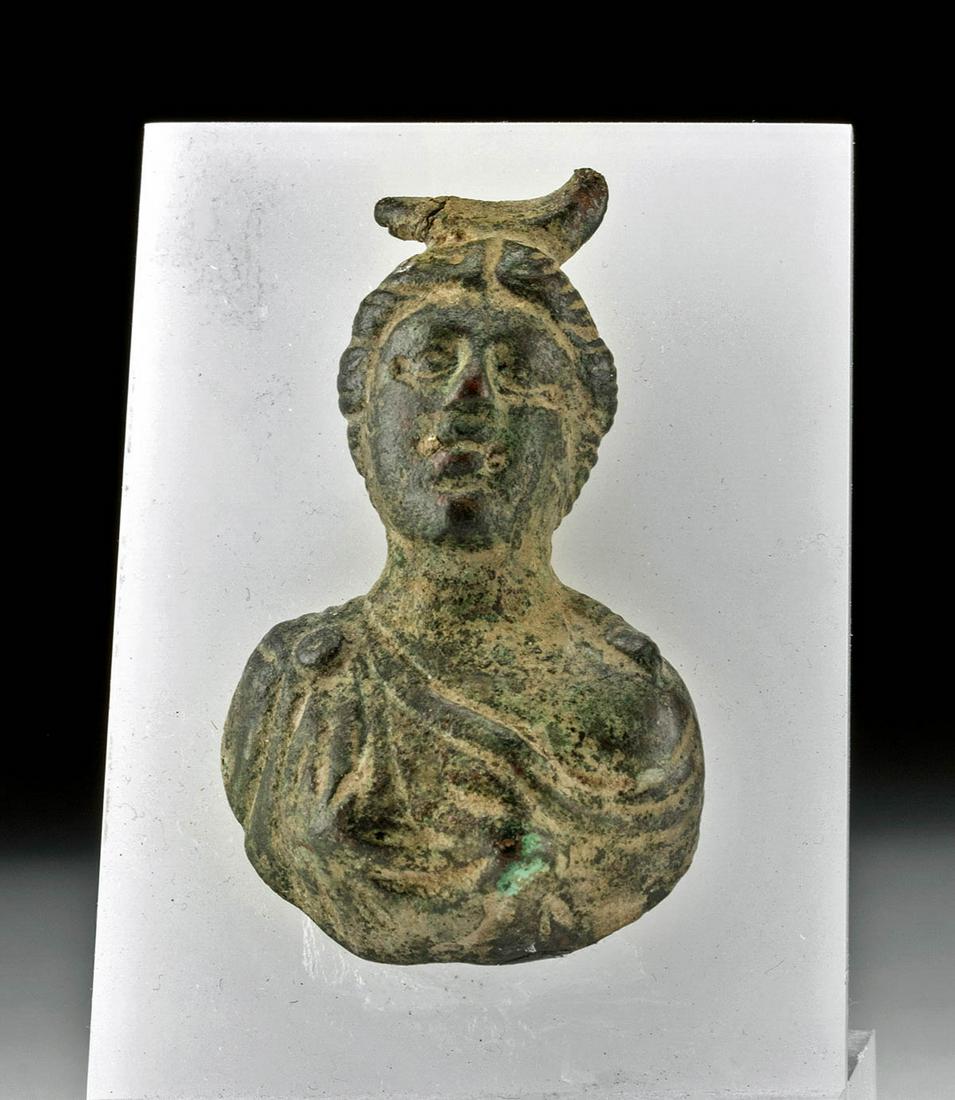 Roman Bronze Steelyard Weight - Bust of a Woman (1 of 4)