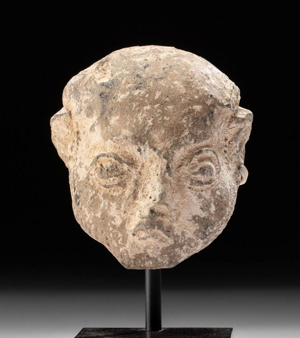Ancient Mesopotamian Stone Head of a Male (1 of 4)