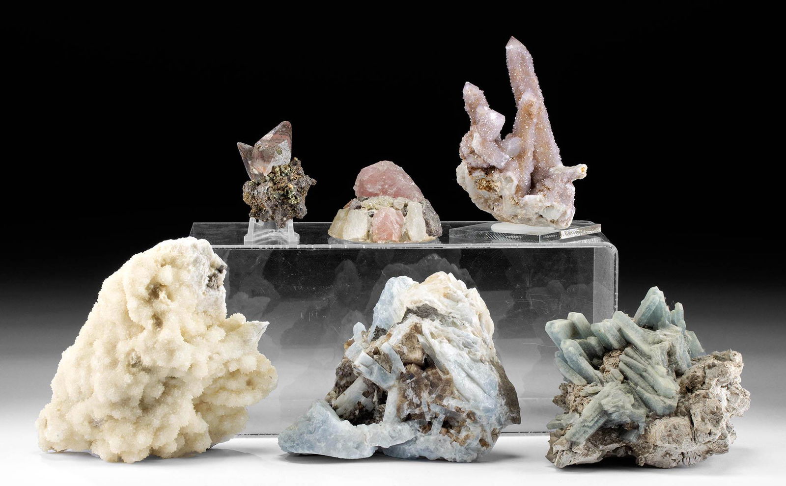 6 Cactus Amethyst, Quartz, Pyrite, & Celestite Crystals (1 of 3)