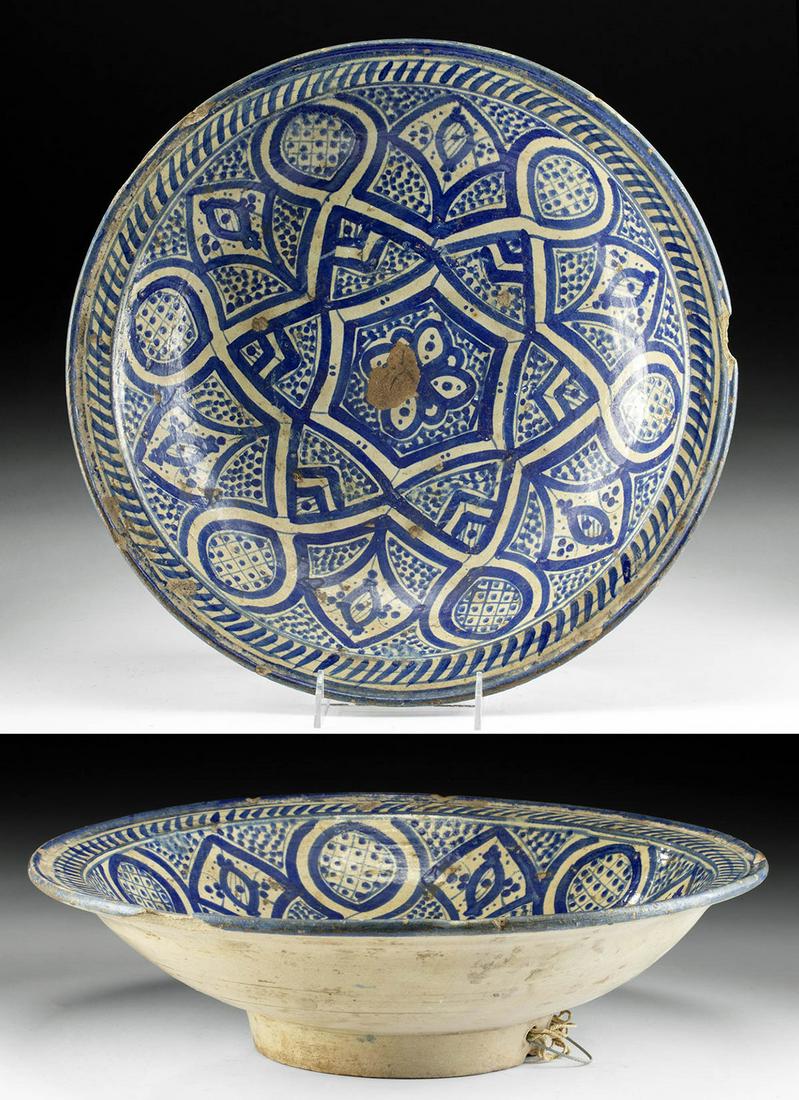 19th C. Moroccan Fez Bichrome Bowl, ex-Museum (1 of 5)