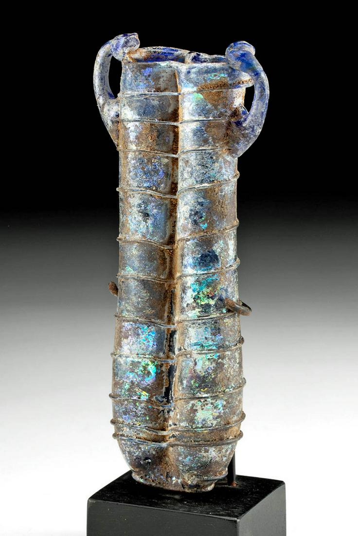 Roman Glass Double Unguentarium w/ Trailing & Handles (1 of 4)