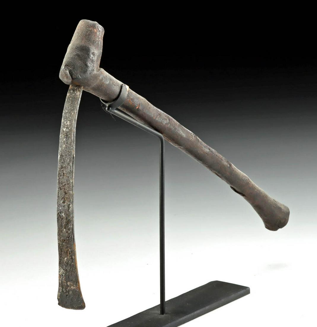 19th C. African DRC Ceremonial Iron Adze - Spooky (1 of 4)