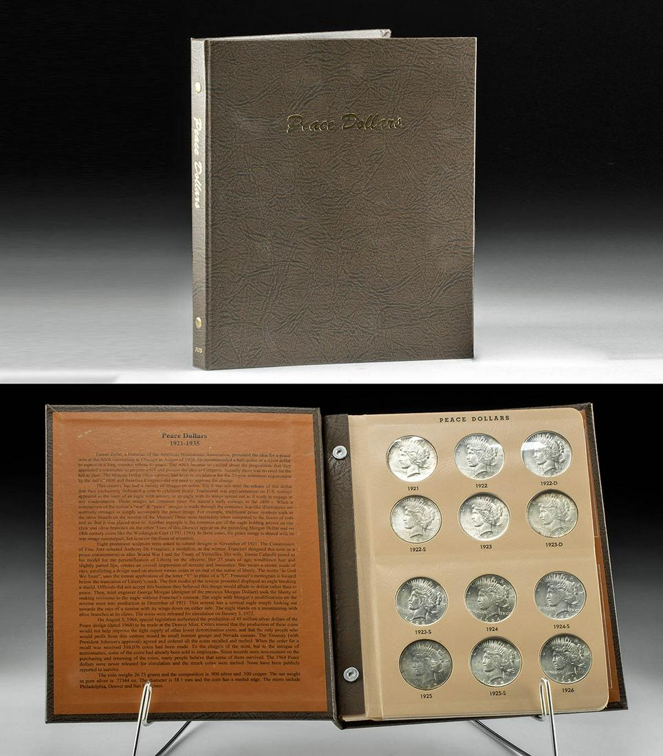 1921-1935 US Silver Peace Dollars Dansco Album 24 Coins (1 of 5)