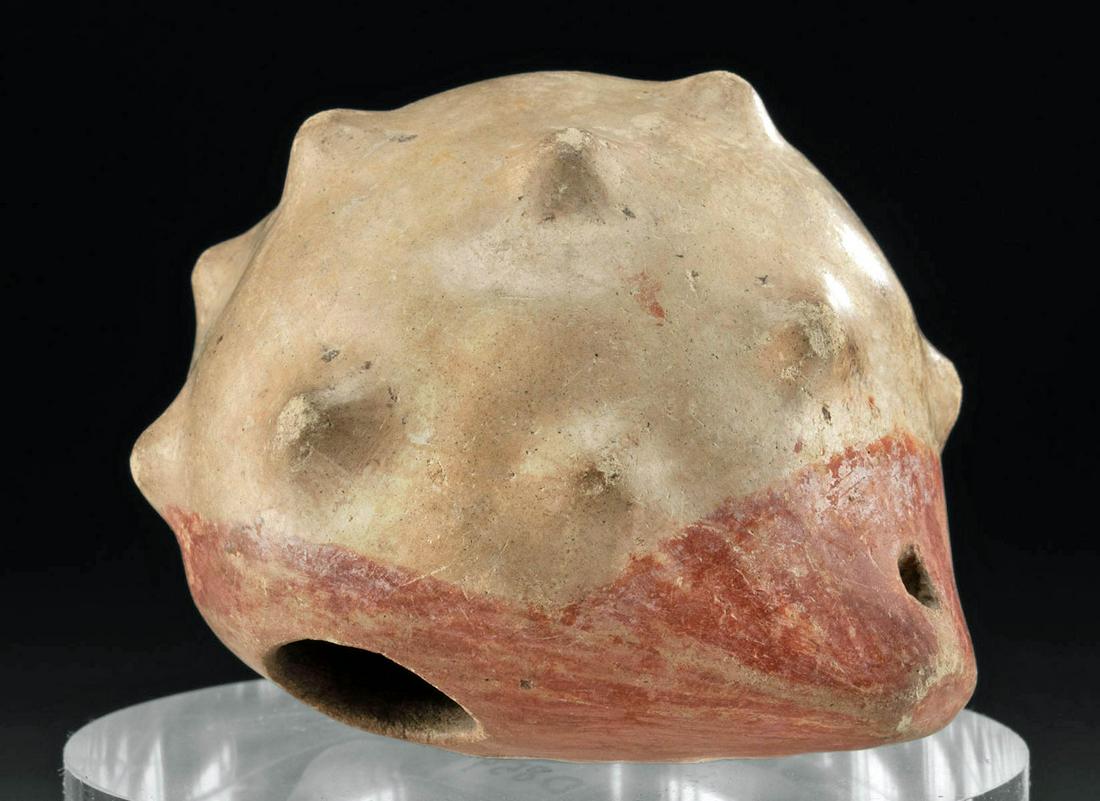 Ecuadorian Pottery Ocarina, Spondylus Shell Form (1 of 4)