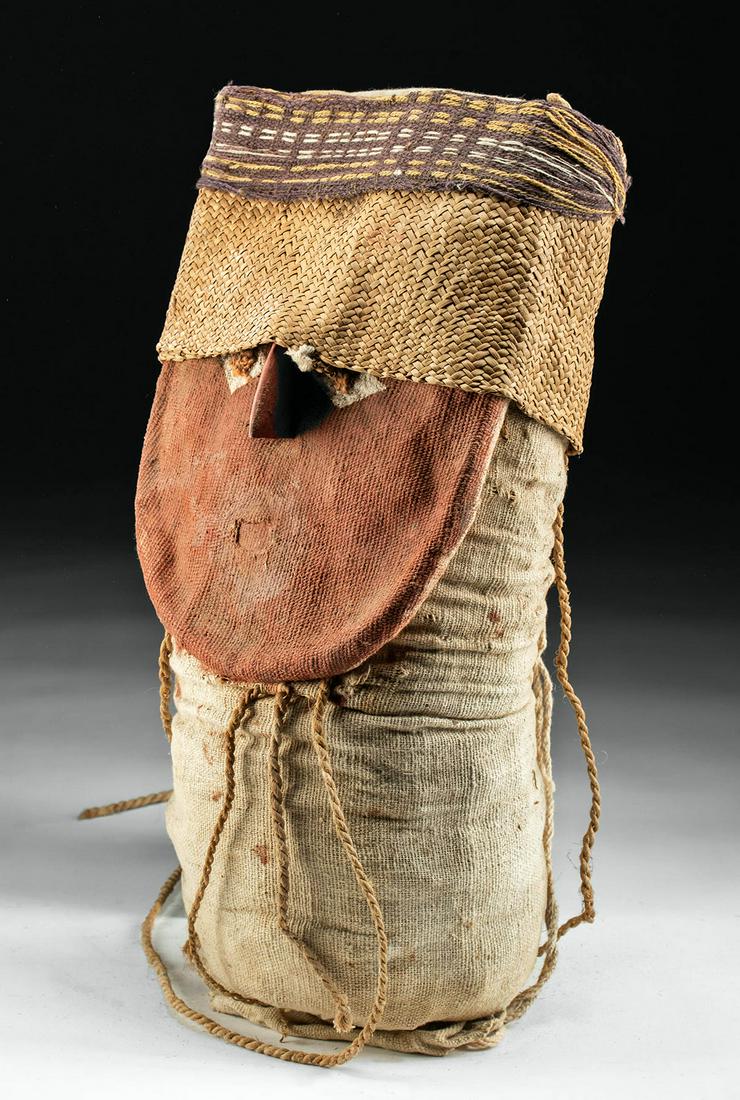 Pre-Columbian Huari Mummy Bundle Painted Face (1 of 3)