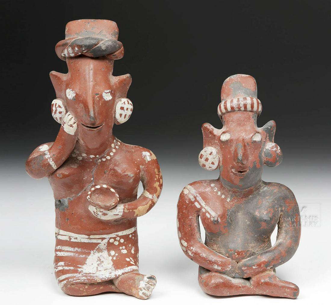 Jalisco Pottery Seated Female Sheepface Figures (1 of 6)