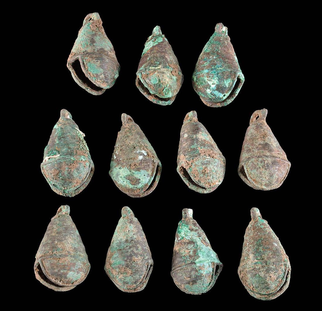 11 Pre-Columbian Mixtec Copper Bells (1 of 2)