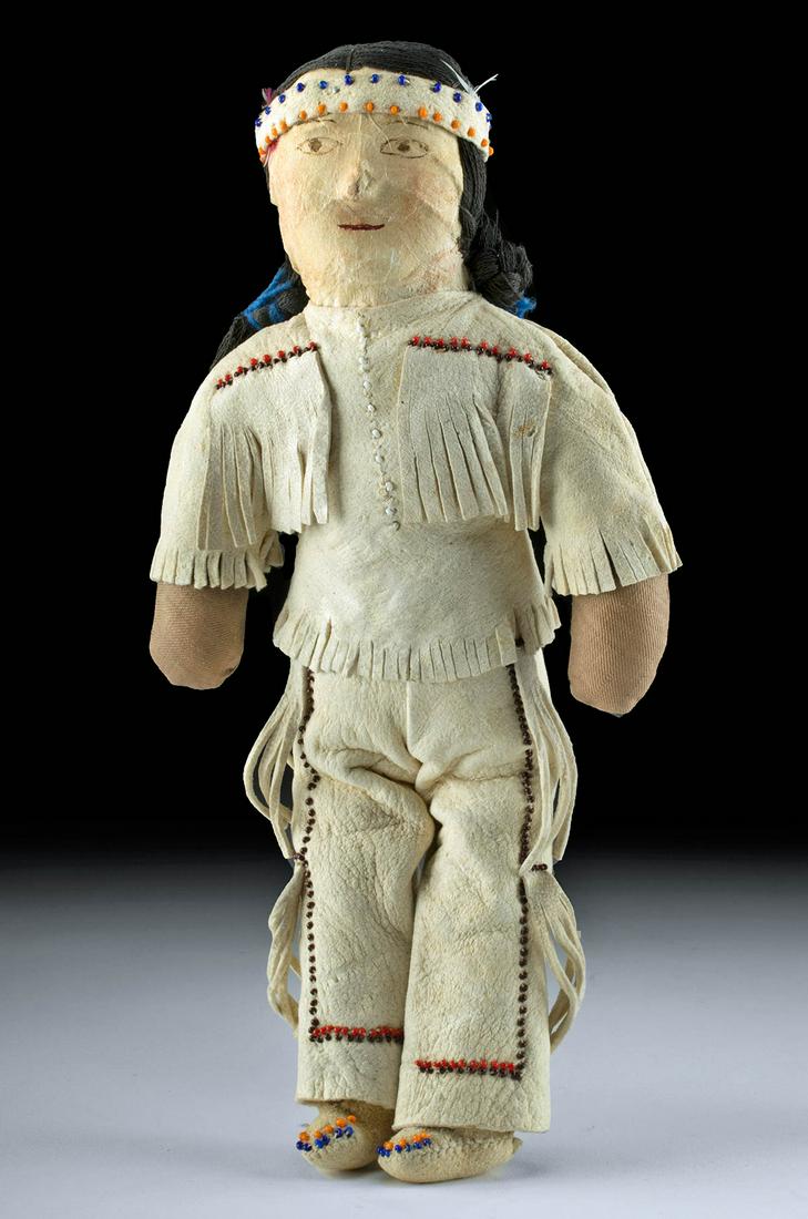 Native American Plains Rawhide & Cotton Doll (1 of 3)