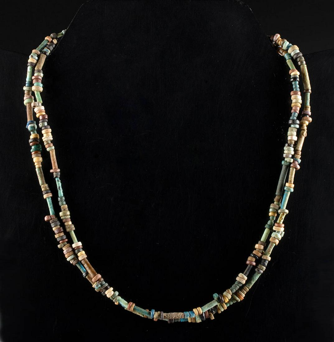 Egyptian Glazed Faience Bead Necklace, Double Strand (1 of 3)