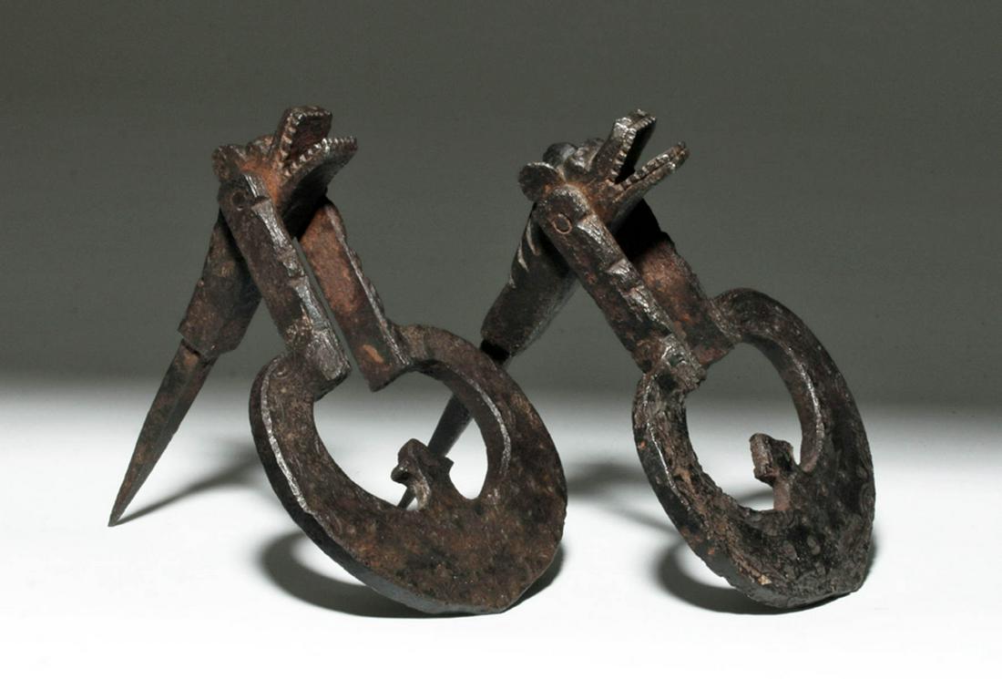 Buy 17th C. Spanish Iron Door Knockers W/ Wolf Heads Artemis Gallery