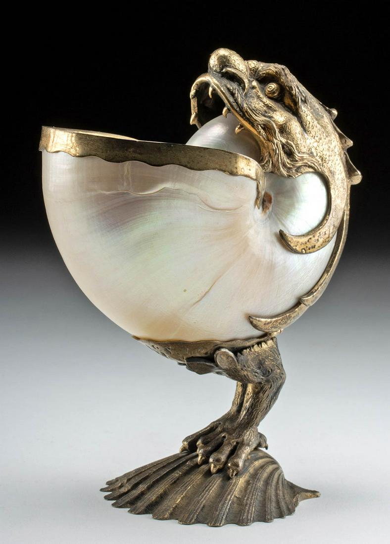 Nautilus Shell Silver Dragon Dish by Pestelli Creazioni (1 of 4)