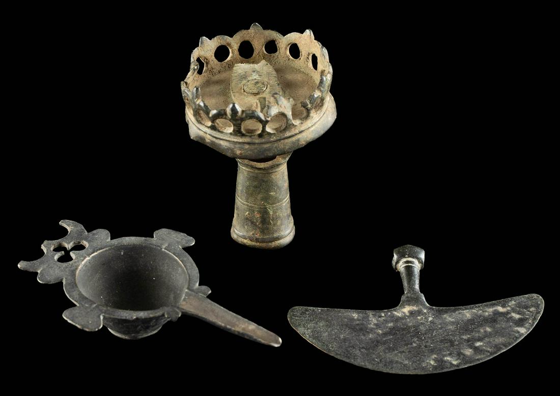 Roman / Byzantine Artifacts - Shoemaker Tool, Filler, Candleholder (1 of 2)