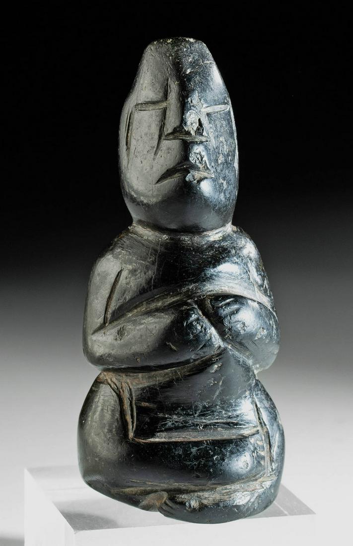 Olmec Stone Seated Figure Shaman in Transformation (1 of 3)