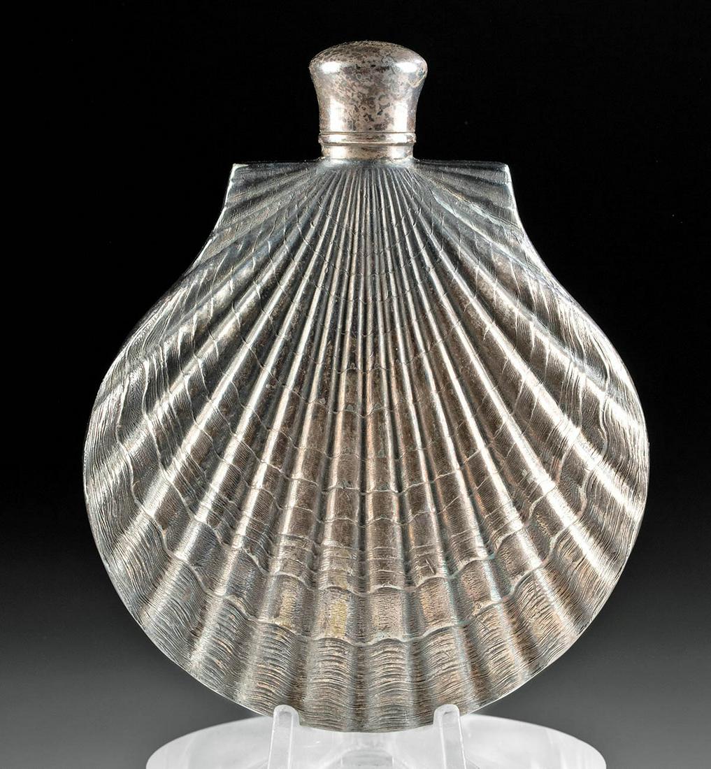 19th C. American Flask, Scallop Shell Form (1 of 3)