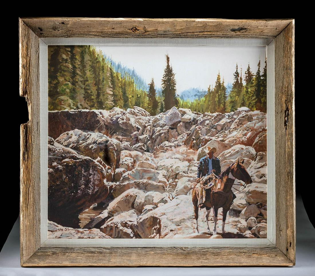 Oleg Stavrowsky Painting - "Rocky Mountain Ride" (1 of 5)