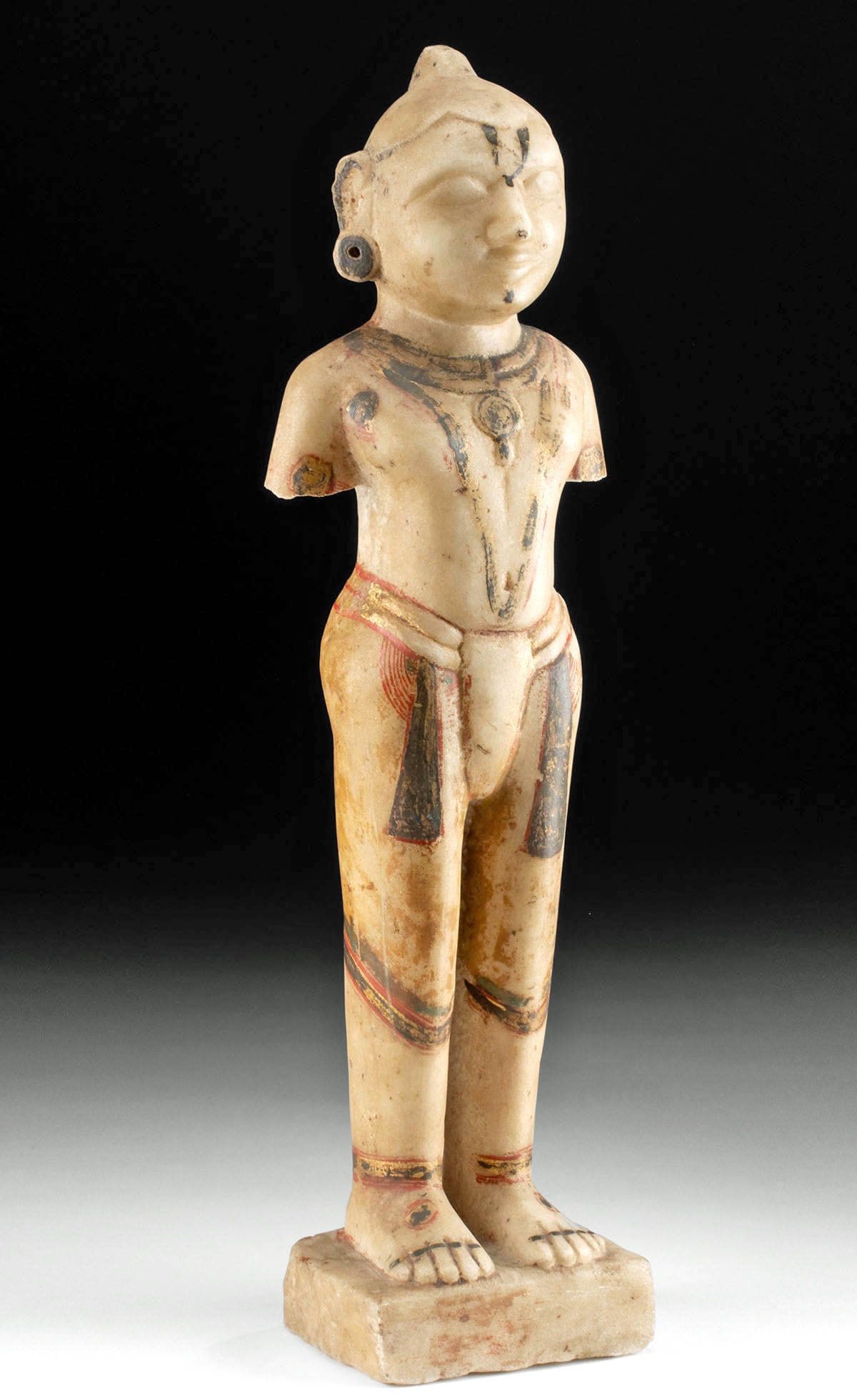 19th C. Indian Marble Standing Deity of Buddha / Hindu God (1 of 4)