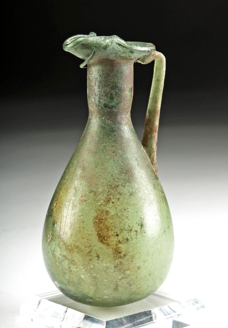 2nd C. Roman Glass Pouring Vessel, Trefoil Lip (1 of 5)